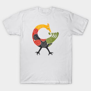 Sankofa Bird Adinkra Art in Pan African Colors T-Shirt